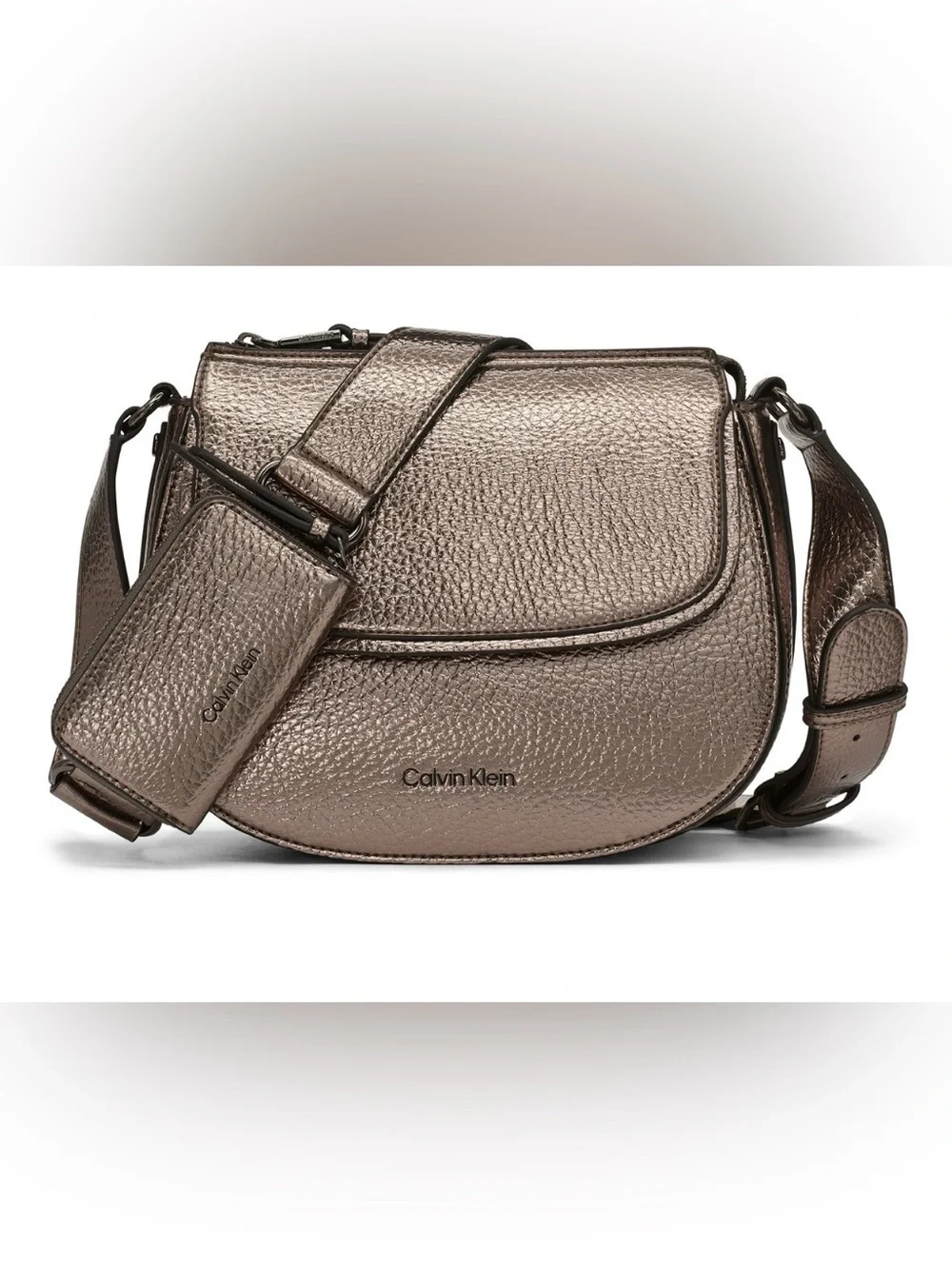 Calvin Klein Metallic Bella Metallic Pebbled Crossbody Bag